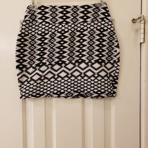 Black and White Mini Skirt